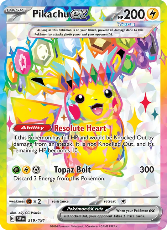 Pikachu ex Holo 219/191 Surging Sparks Pokémon Card