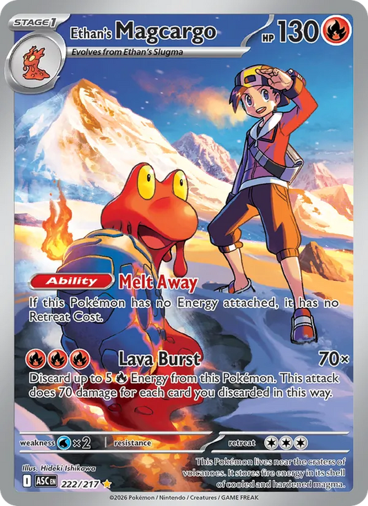 Ethan's Magcargo Holo 222/217 Ascended Heroes Pokémon Card