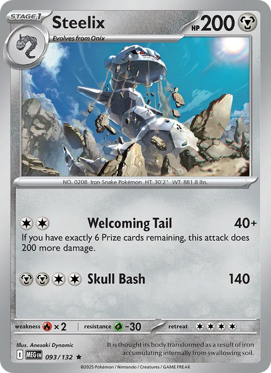 Steelix Holo 093/132 Mega Evolution Pokémon Card