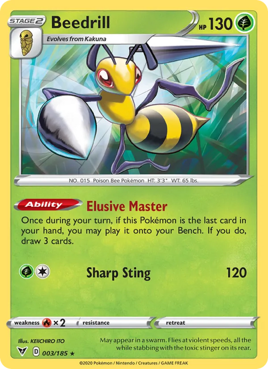 Beedrill Reverse Holo 003/185 Vivid Voltage Pokémon Card