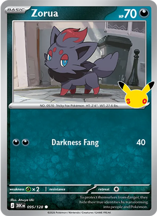 Zorua Normal 095/128 30th Celebration Pokémon Card