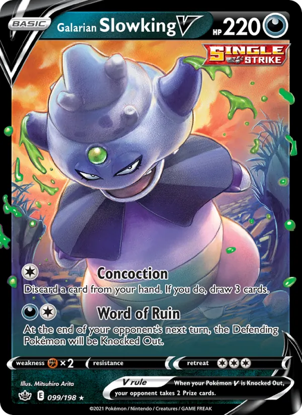 Galarian Slowking V Holo 099/198 Chilling Reign Pokémon Card