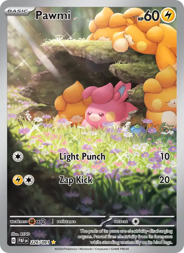 Pawmi Holo 226/91 Paldean Fates Pokémon Card