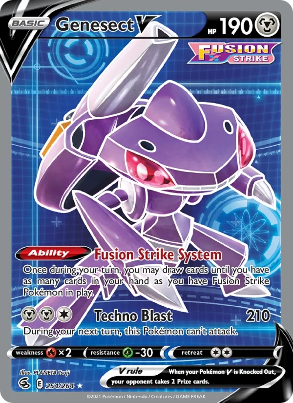 Genesect V Holo 254/264 Fusion Strike Pokémon Card