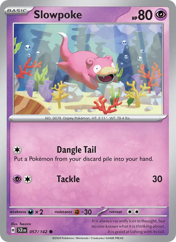Slowpoke Reverse Holo 057/142 Stellar Crown Pokémon Card