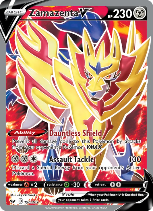 Zamazenta V Holo 196/202 Sword & Shield Pokémon Card