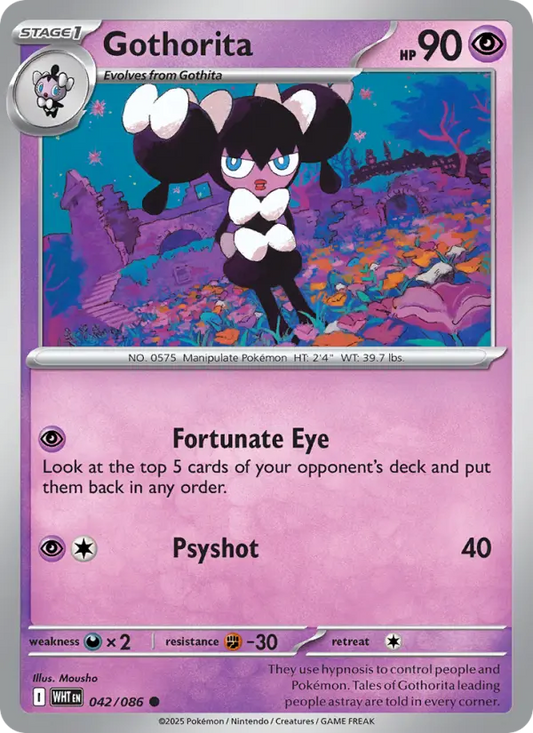 Gothorita Reverse Holo 042/86 White Flare Pokémon Card
