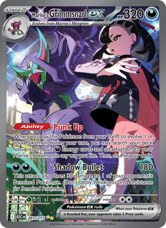 Marnie's Grimmsnarl ex Holo 287/217 Ascended Heroes Pokémon Card