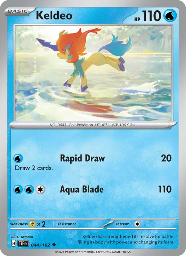 Keldeo Reverse Holo 044/162 Temporal Forces Pokémon Card