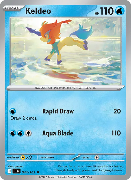 Keldeo Reverse Holo 044/162 Temporal Forces Pokémon Card