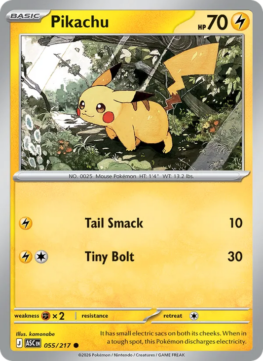 Pikachu Normal 055/217 Ascended Heroes Pokémon Card
