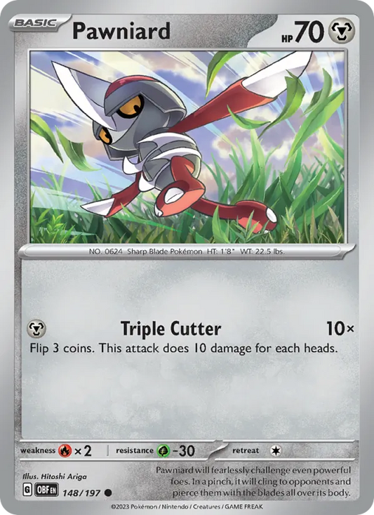 Pawniard Normal 148/197 Obsidian Flames Pokémon Card