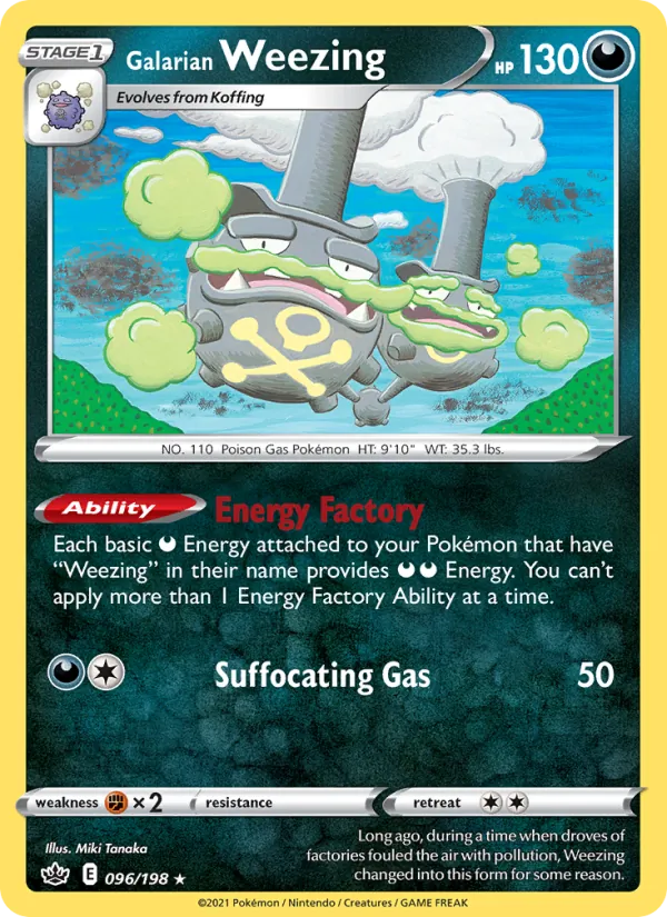 Galarian Weezing Reverse Holo 096/198 Chilling Reign Pokémon Card