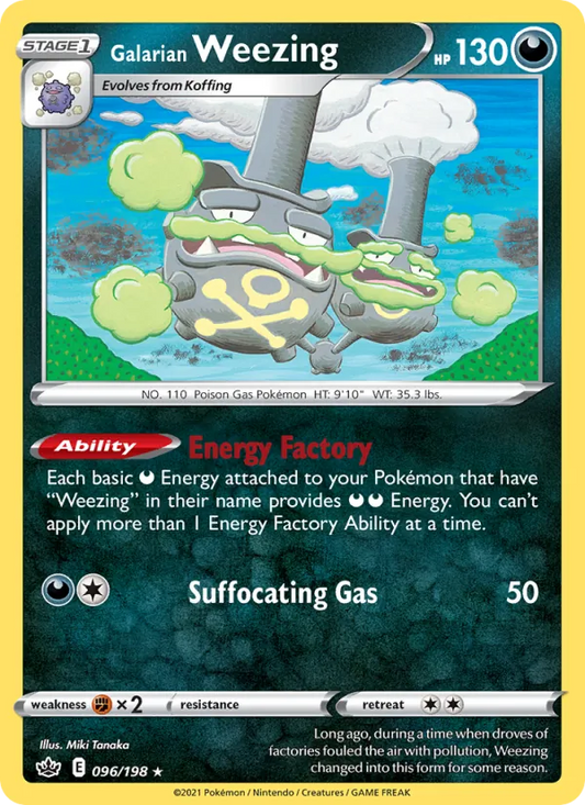 Galarian Weezing Reverse Holo 096/198 Chilling Reign Pokémon Card