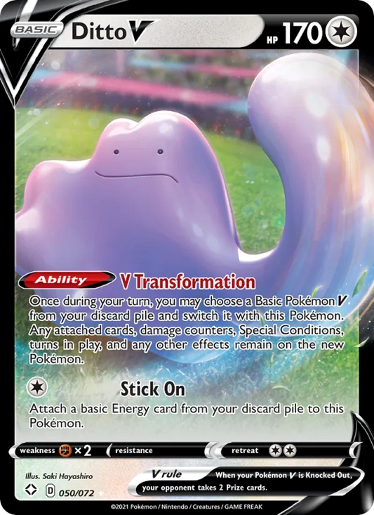 Ditto V Holo 050/72 Shining Fates Pokémon Card