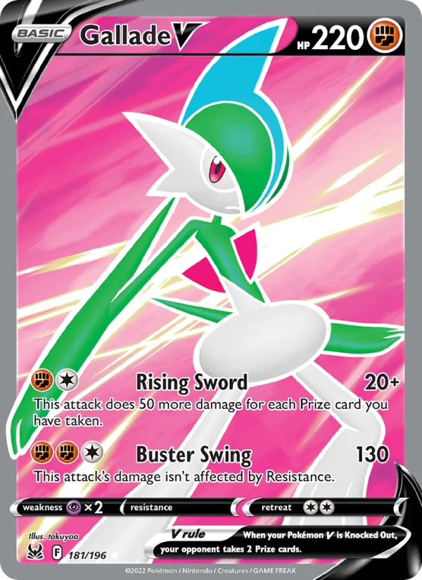 Gallade V Holo 181/196 Lost Origin Pokémon Card