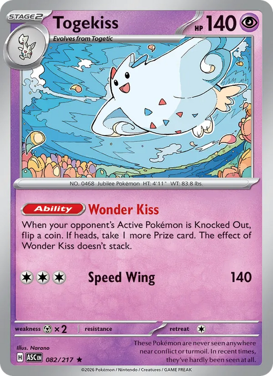 Togekiss Holo 082/217 Ascended Heroes Pokémon Card