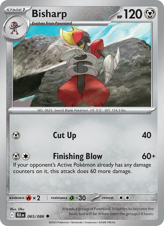 Bisharp Normal 065/86 Black Bolt Pokémon Card