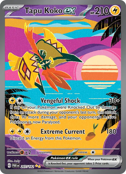 Tapu Koko ex Holo 247/182 Paradox Rift Pokémon Card