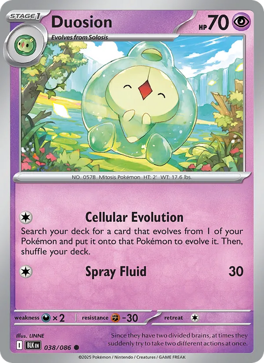 Duosion Normal 038/86 Black Bolt Pokémon Card