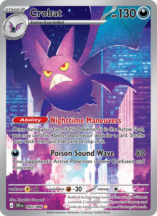 Crobat Holo 093/86 Chaos Rising Pokémon Card