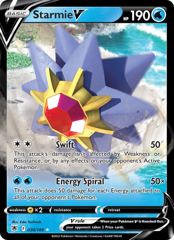 Starmie V Holo 030/189 Astral Radiance Pokémon Card