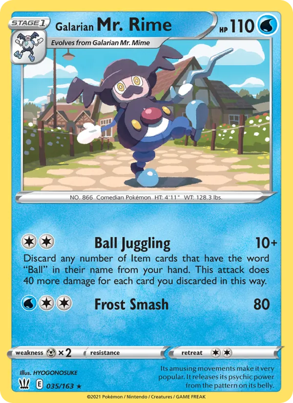 Galarian Mr. Rime Reverse Holo 035/163 Battle Styles Pokémon Card