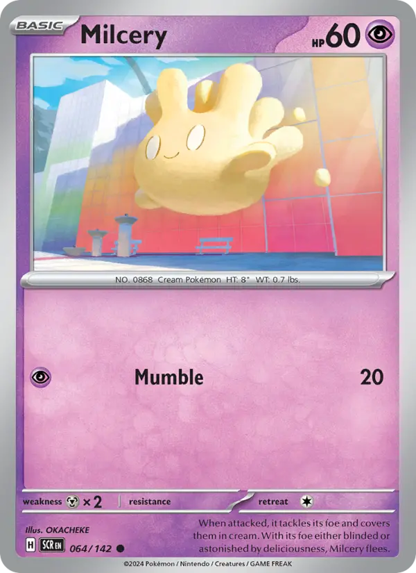 Milcery Reverse Holo 064/142 Stellar Crown Pokémon Card