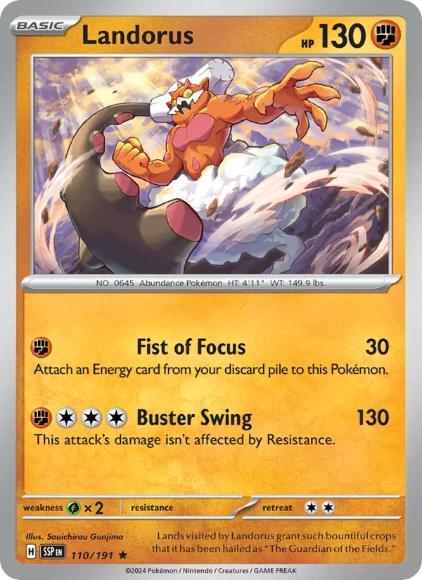 Landorus Reverse Holo 110/191 Surging Sparks Pokémon Card