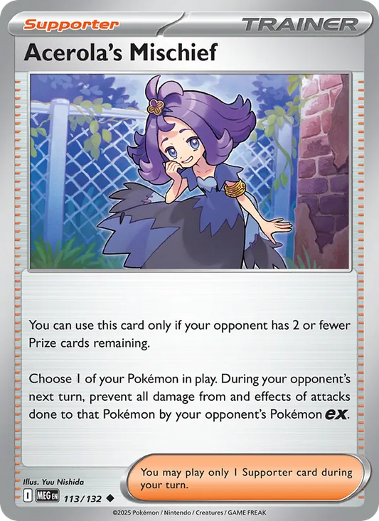 Acerola's Mischief Normal 113/132 Mega Evolution Pokémon Card