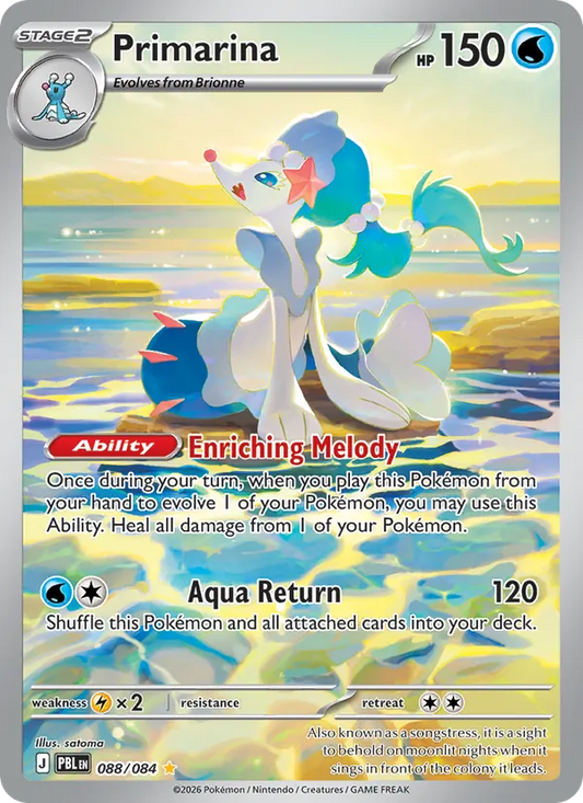 Primarina Holo 088/84 Pitch Black Pokémon Card