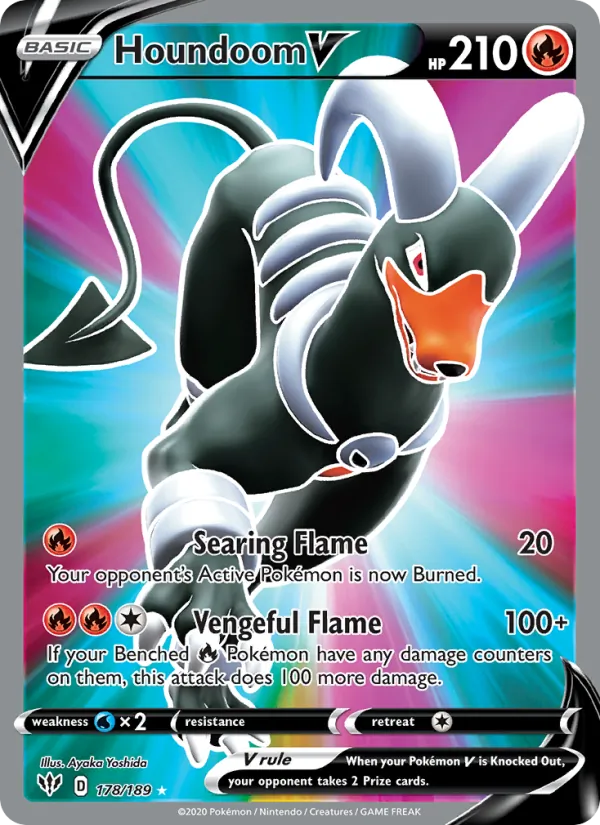 Houndoom V Holo 178/189 Darkness Ablaze Pokémon Card