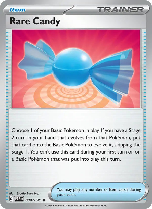Rare Candy Reverse Holo 089/91 Paldean Fates Pokémon Card