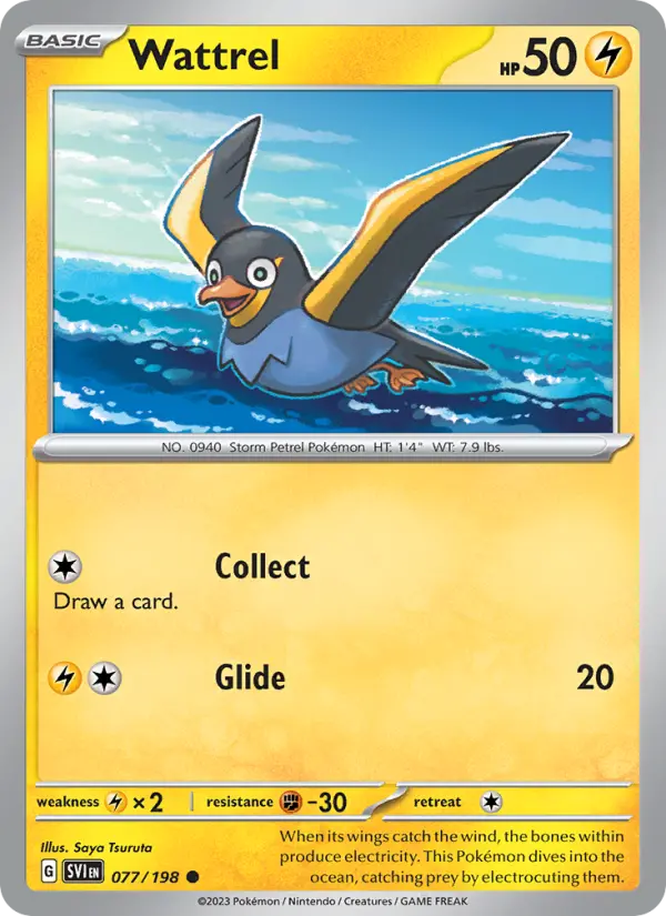 Wattrel Non-Foil 077/198 Scarlet & Violet Pokémon Card