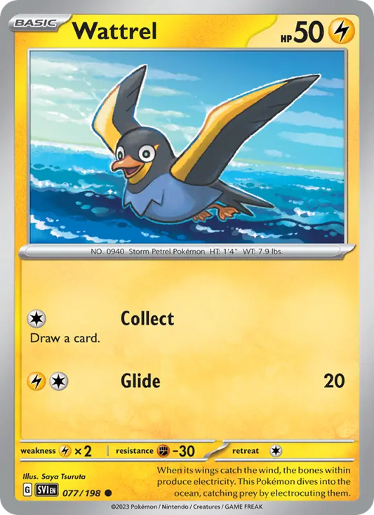 Wattrel Non-Foil 077/198 Scarlet & Violet Pokémon Card