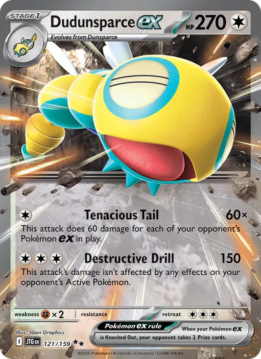 Dudunsparce ex Holo 121/159 Journey Together Pokémon Card