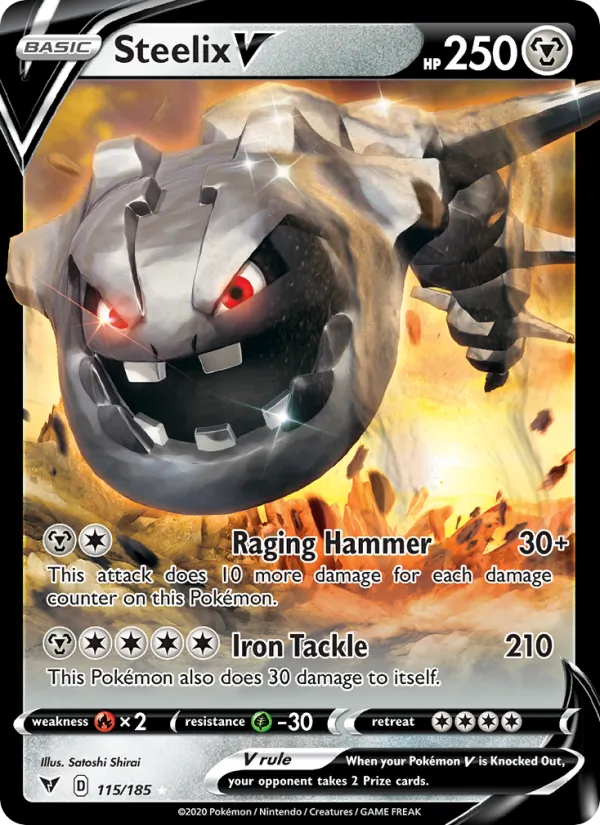 Steelix V Holo 115/185 Vivid Voltage Pokémon Card