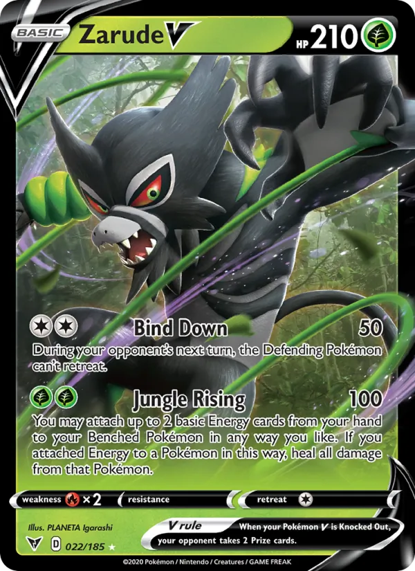 Zarude V Holo 022/185 Vivid Voltage Pokémon Card