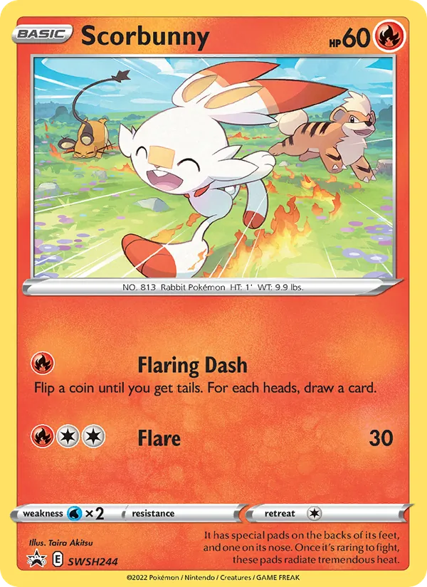 Scorbunny Holo WH244/307 SWSH Black Star Promos Pokémon Card