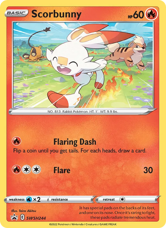 Scorbunny Holo WH244/307 SWSH Black Star Promos Pokémon Card