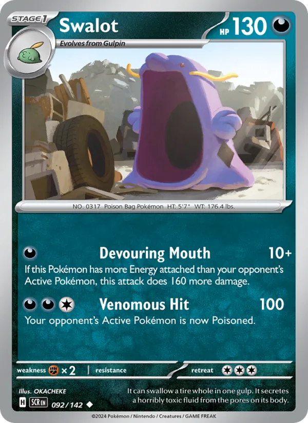 Swalot Normal 092/142 Stellar Crown Pokémon Card