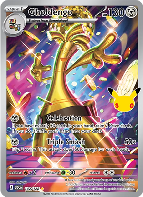Gholdengo Normal 142/128 30th Celebration Pokémon Card