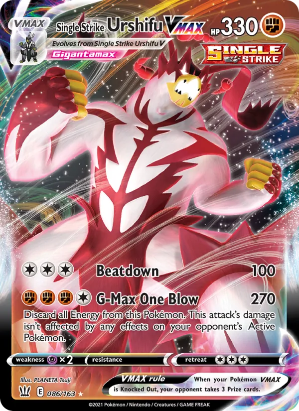 Single Strike Urshifu VMAX Holo 086/163 Battle Styles Pokémon Card