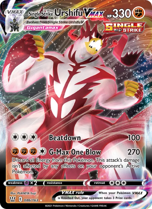 Single Strike Urshifu VMAX Holo 086/163 Battle Styles Pokémon Card