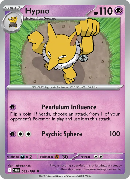 Hypno Normal 083/198 Scarlet & Violet Pokémon Card