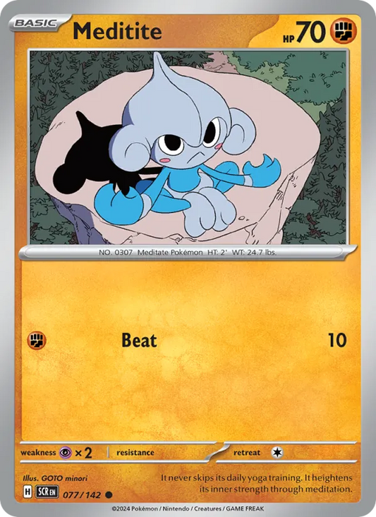 Meditite Normal 077/142 Stellar Crown Pokémon Card