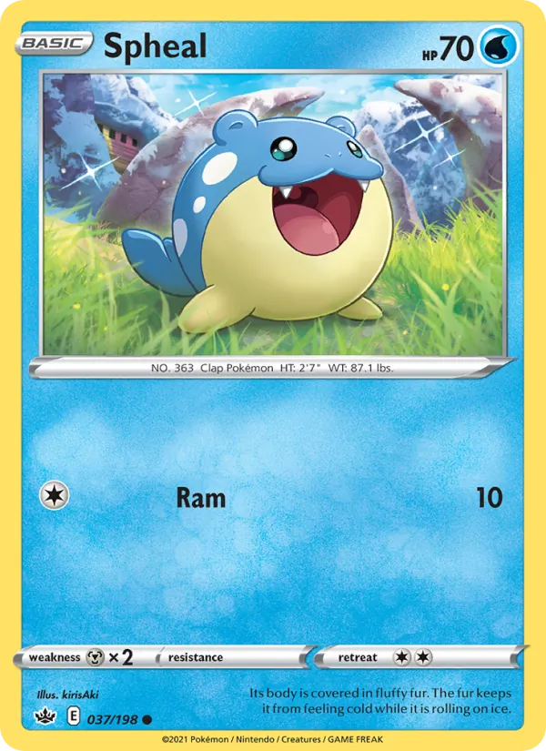 Spheal Reverse Holo 037/198 Chilling Reign Pokémon Card