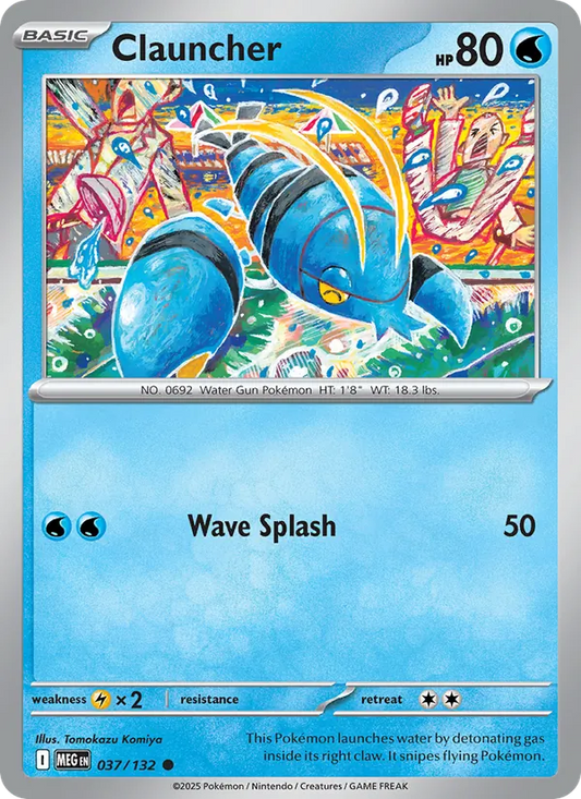 Clauncher Normal 037/132 Mega Evolution Pokémon Card