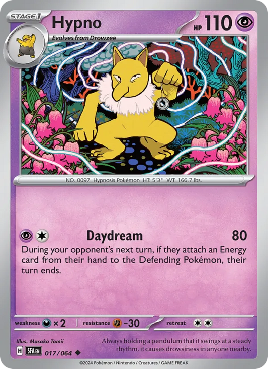 Hypno Normal 017/64 Shrouded Fable Pokémon Card