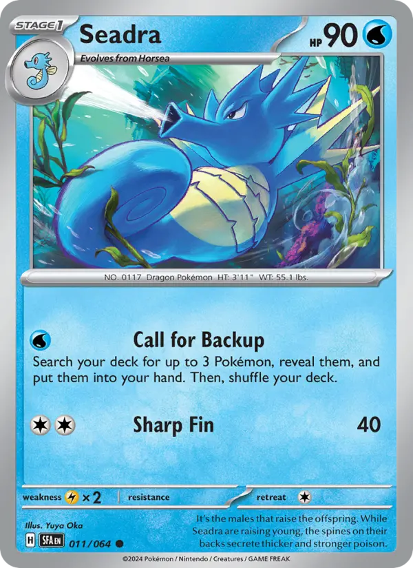 Seadra Non-Foil 011/64 Shrouded Fable Pokémon Card